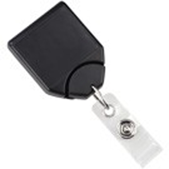BRADY PEOPLE ID, BLACK B REEL BADGE REEL WITH SWIVEL CLIP, PACK OF 25